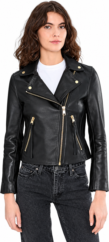 AllSaints Women's Leather Jacket Dalby Biker